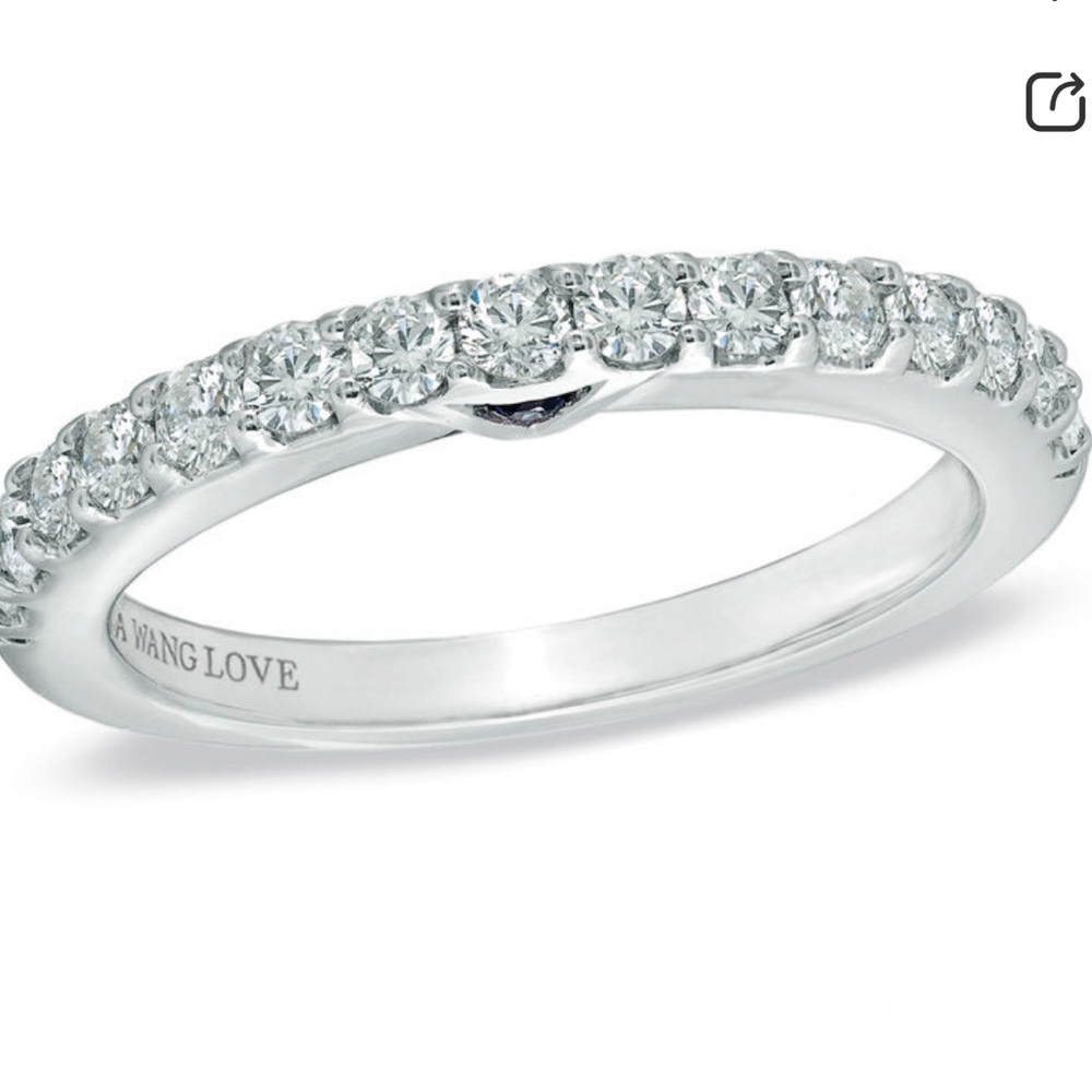 Vera Wang wedding band Safire diamond white gold